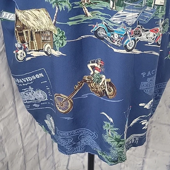 Harley-Davidson Blue‎ Casual Button Down Shirt - Picture 11 of 14